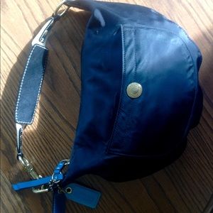 COACH Hampton purse, black & teal